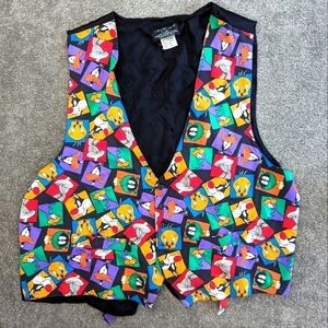 Looney Tunes Mania Authentic Vintage silk vest coat size Large XLarge
